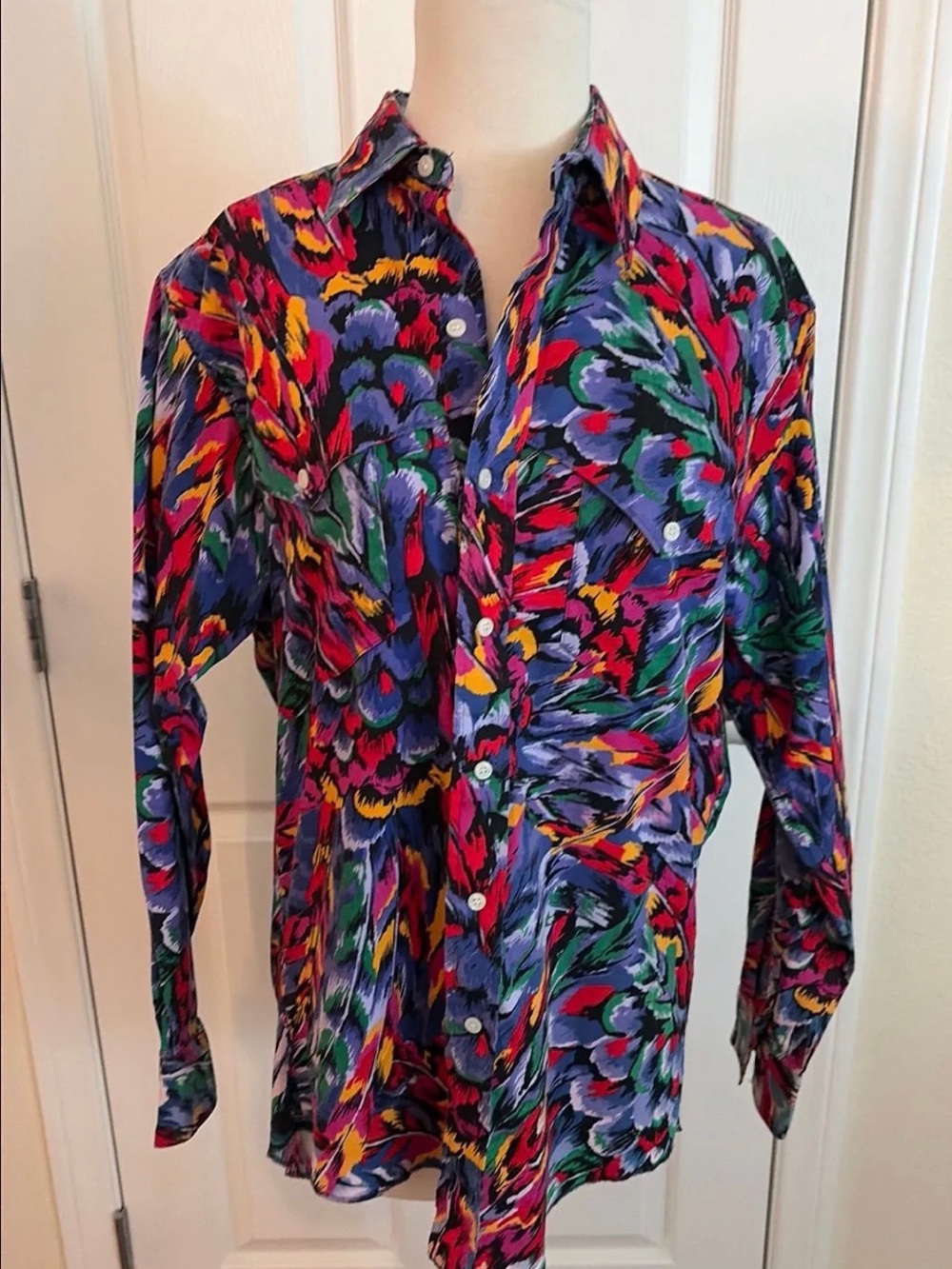 Wrangler Cowboy cut printed men’s button up shirt 90’s